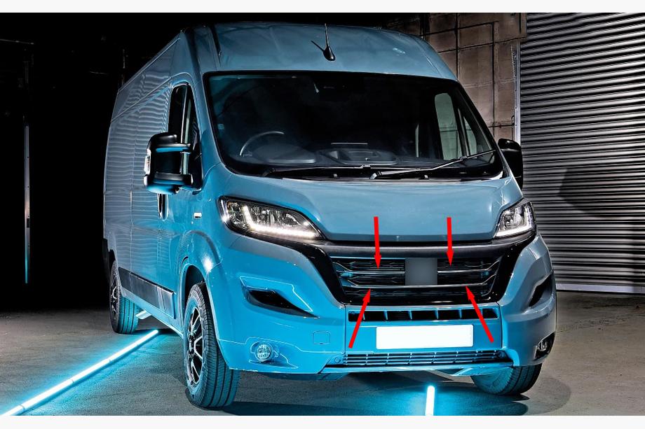 Opel Movano 2021- Chrom Kühlergrill Abdeckungen (3 Stk, Edelstahl) Image