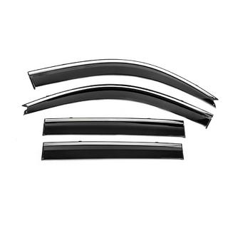 Windabweiser mit Chromleiste Niken Luxury (4 Stk) Toyota Land Cruiser Prado 120 2002-2009 Foto 2