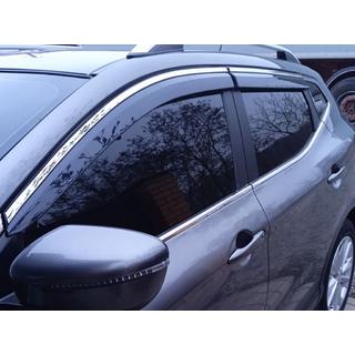 Windabweiser mit Chromleiste Niken Luxury (4 Stk) Nissan Qashqai 2014-2021 Foto 4