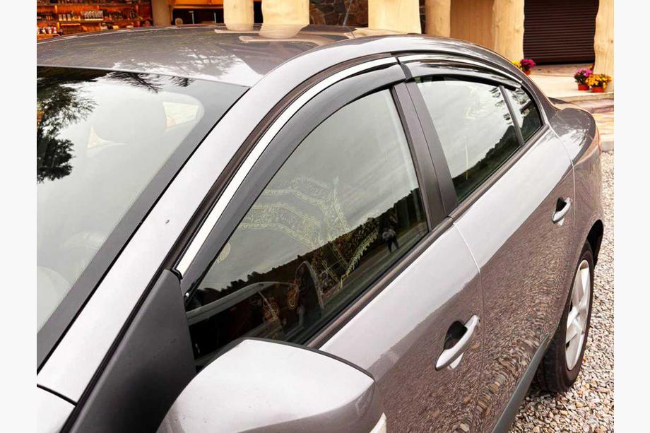 Renault Fluence 2009-2016 Windabweiser mit Chromleiste Niken Luxury (4 Stk) Image