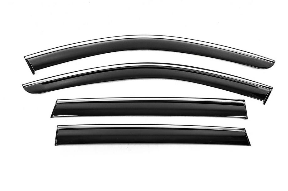 Subaru Outback 2009-2014 Windabweiser mit Chromleiste Niken Luxury (4 Stk) Image