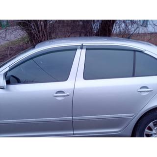 Windabweiser mit Chromleisten Niken Luxury (SD, 4 Stk) Skoda Octavia II A5 2010-2013 Foto 2