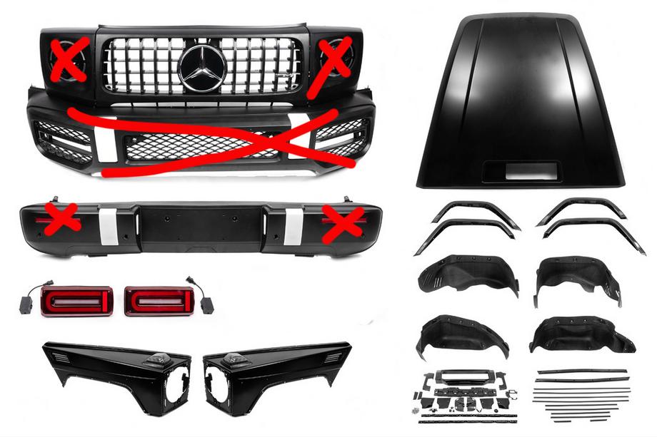 Mercedes G class W463 1990-2018 Facelift Kit auf G63 AMG 2018 (unvollständiges Set) Foto 1