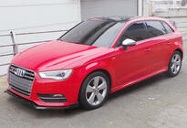 Audi A3 2012-2020 Frontlip-Ansatz DPT V-3 (Sedan/HB, Schwarz glänzend) Foto 5