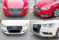 Audi A3 2012-2020 Frontlip-Ansatz DPT V-3 (Sedan/HB, Schwarz glänzend) Foto 1