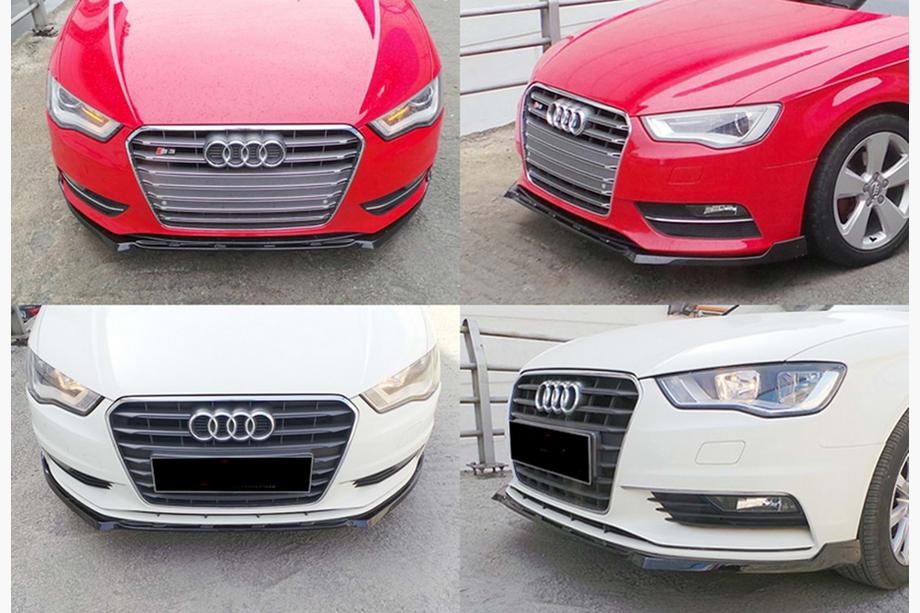 Audi A3 2012-2020 Frontlip-Ansatz DPT V-3 (Sedan/HB, Schwarz glänzend) Image