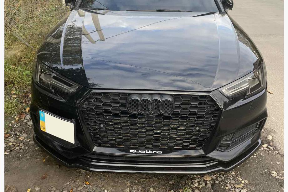 Audi A4 B9 2015-2024 DPT V-1 Frontlippe (für S-Line, 2015-2019, Schwarz glänzend) Foto 6