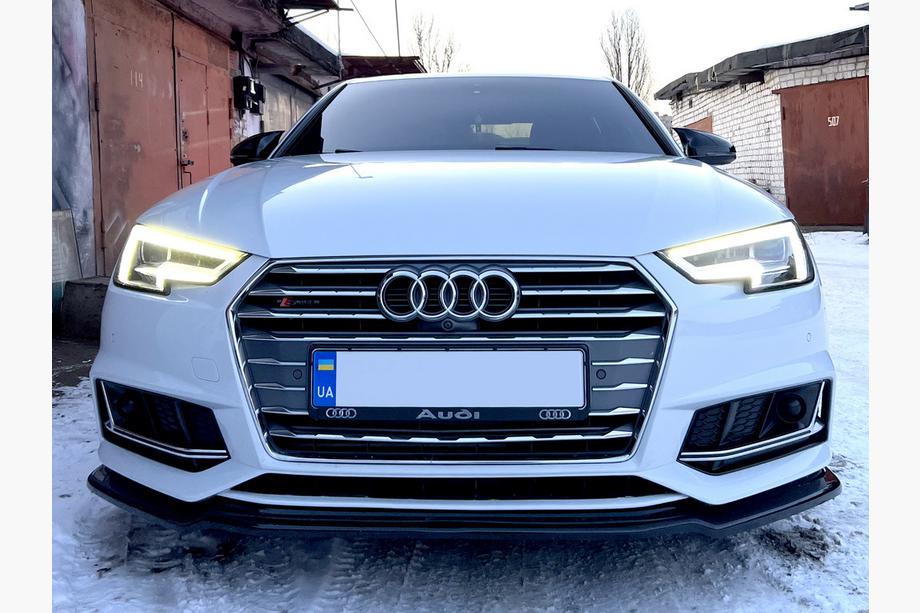 Audi A4 B9 2015-2024 DPT V-1 Frontlippe (für S-Line, 2015-2019, Schwarz glänzend) Foto 5