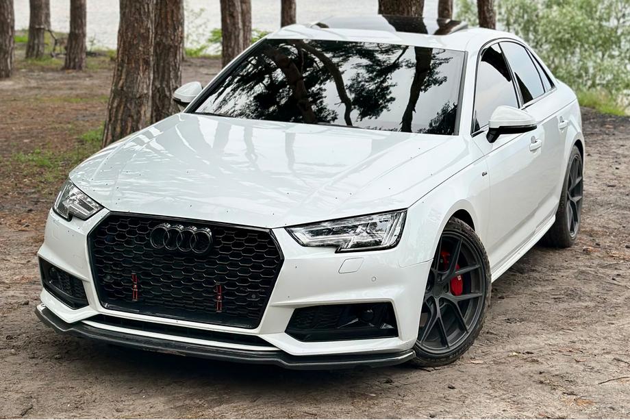 Audi A4 B9 2015-2024 DPT V-1 Frontlippe (für S-Line, 2015-2019, Schwarz glänzend) Foto 1