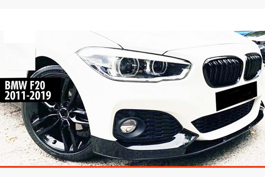 BMW 1 Series F20/F21 2011-2019 Frontlippe DPT V-2 (für M Performance, Schwarz Glanz, 4 Stk) Image