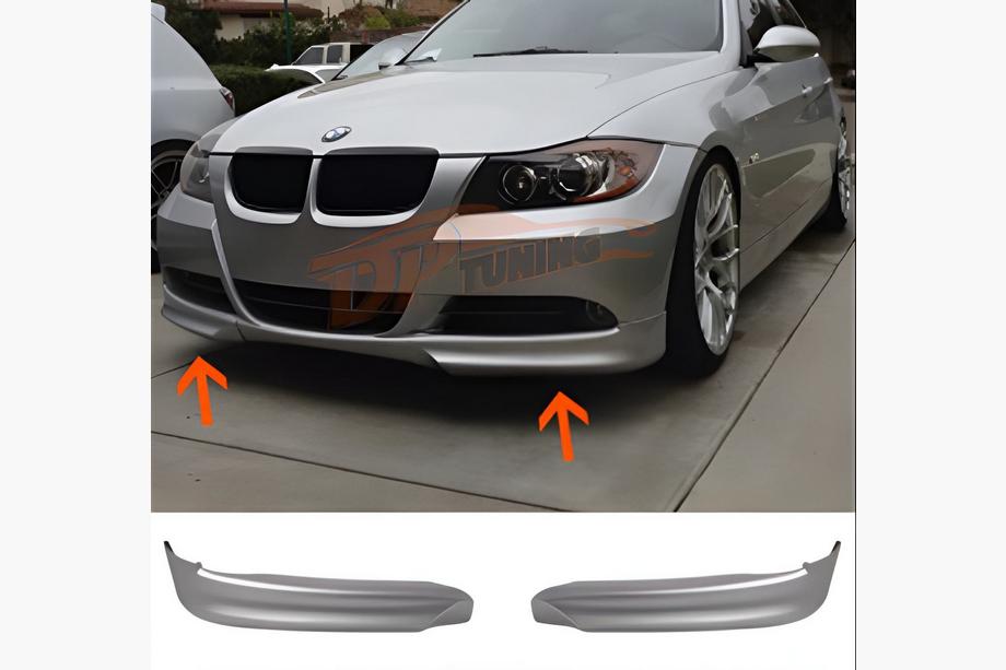 BMW 3 Series E90/E91 2005-2011 Front Flap Aufsatz DPT (für E90 Base 2005-2008, Schwarz Glanz, 2 Stk) Foto 1