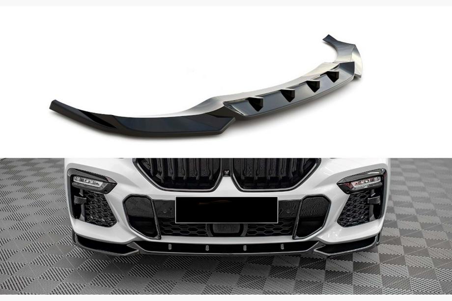 BMW X6 G06 2019–2027 Frontlippe DPT V-1 (Für M, Schwarz Glanz) Image