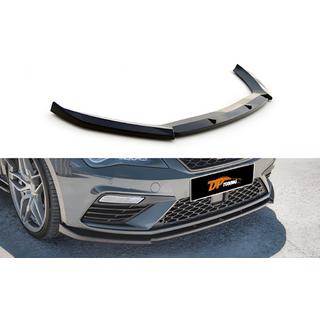 Front Lip Spoiler DPT (2017-2020, Schwarz Glanz) Seat Leon 2013-2020