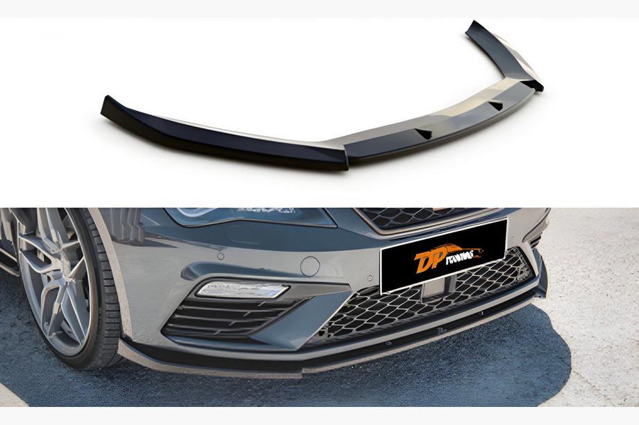 Seat Leon 2013-2020 Front Lip Spoiler DPT (2017-2020, Schwarz Glanz) Image