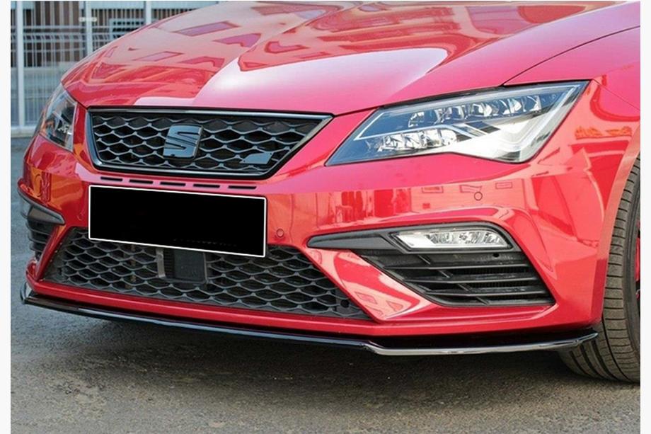 Seat Leon 2013-2020 Frontlippe DPT (Cupra, 2017-2020, Schwarz Glanz) Image