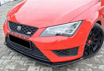Seat Leon 2013-2020 Front Lip Spoiler DPT (Cupra, 2013-2016, Schwarz Glanz) Foto 1