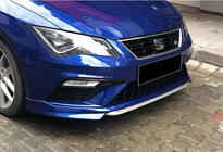 Seat Leon 2013-2020 Frontlippe DPT V-1 (2017-2020, Schwarz Glanz) Foto 1