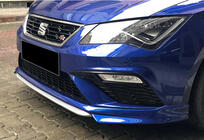 Seat Leon 2013-2020 Frontlippe DPT V-1 (2017-2020, Schwarz Glanz) Foto 3