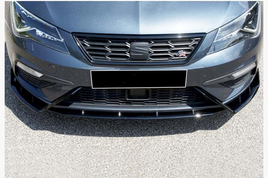 Seat Leon 2013-2020 Frontlippe DPT V-3 (2017-2020, Schwarz Glanz) Image