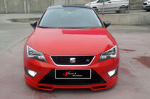 Seat Leon 2013-2020 Frontlippe DPT V-4 (2013-2016, Schwarz Glanz) Foto 1
