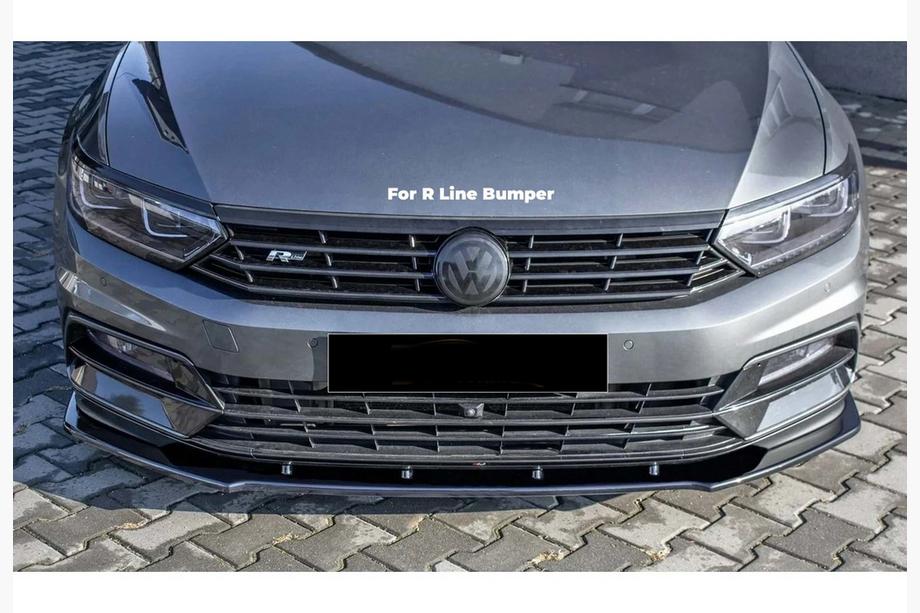 Volkswagen Passat B8 2015-2023 Frontlippe DPT V-1 (für R-Lİne, 2015-2019 EU, Schwarz Hochglanz) Foto 1