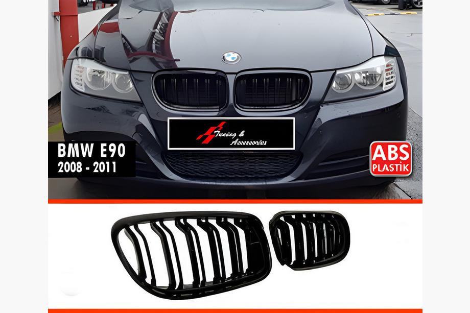 BMW 3 Series E90/E91 2005-2011 M-Look Nieren (2008-2011, Schwarz Glanz) Foto 2