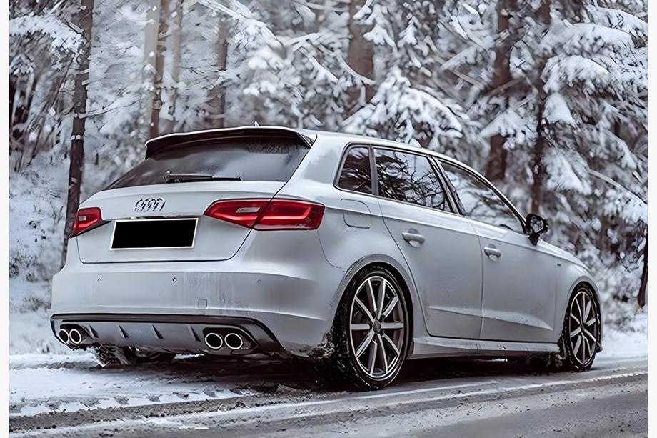 Audi A3 2012-2020 Heckdiffusor DPT V-1 (2012-2016, HB, Schwarz Glanz) Image