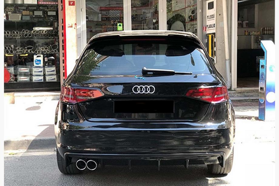 Audi A3 2012-2020 Heckdiffusor DPT V-2 (2012-2016, HB, Schwarz Glanz) Image