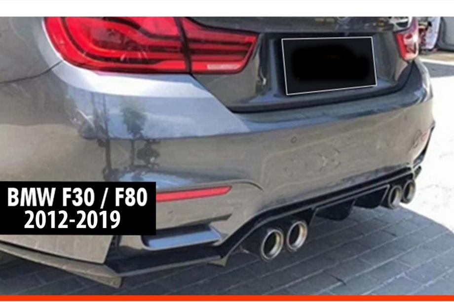 BMW 3 Series F30/F31 2012-2019 Heckdiffusor DPT V-2 (für Vorstainer, Schwarz Glanz) Image