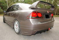Honda Civic Sedan VIII 2006-2011 Heckdiffusor DPT V-2 (Schwarz Glanz) Foto 3