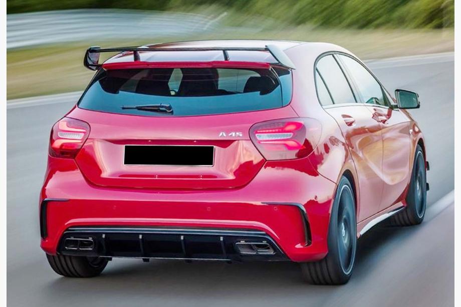 Mercedes A-class W176 2012-2018 Heckdiffusor DPT (für AMG, Schwarz Glanz) Image