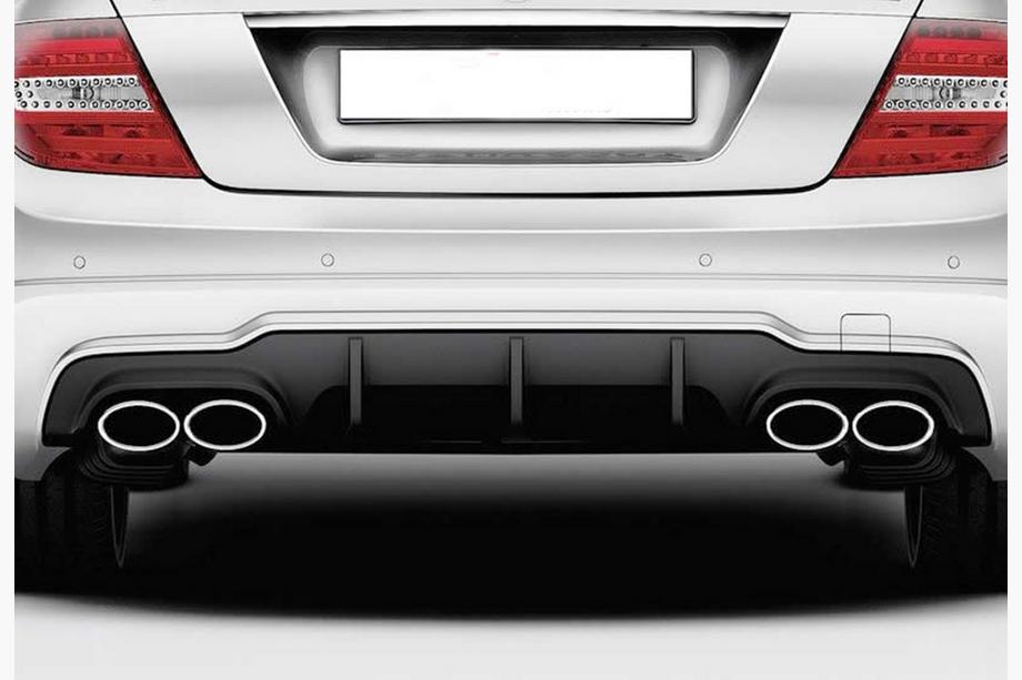 Mercedes C-class W204 2007-2015 Heckdiffusor DPT (2011-2014, für AMG SD, Schwarz Glanz) Image