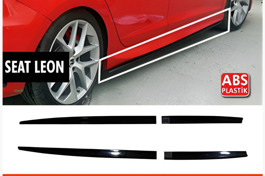 Seat Leon 2013-2020 Seitenschweller DPT V-5 (Schwarz Glanz) Image