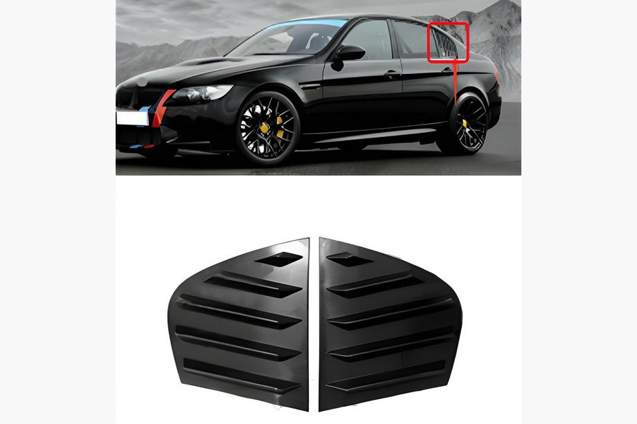 BMW 3 Series E90/E91 2005-2011 Fensterabdeckungen hinten DPT (Schwarz Glanz, 2Stk) Image