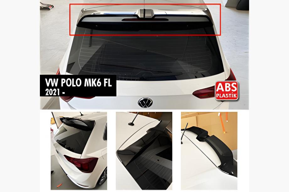 Volkswagen Polo 2017- DPT V-1 Heckspoiler (2021+, HB, Schwarz Glanz) Image