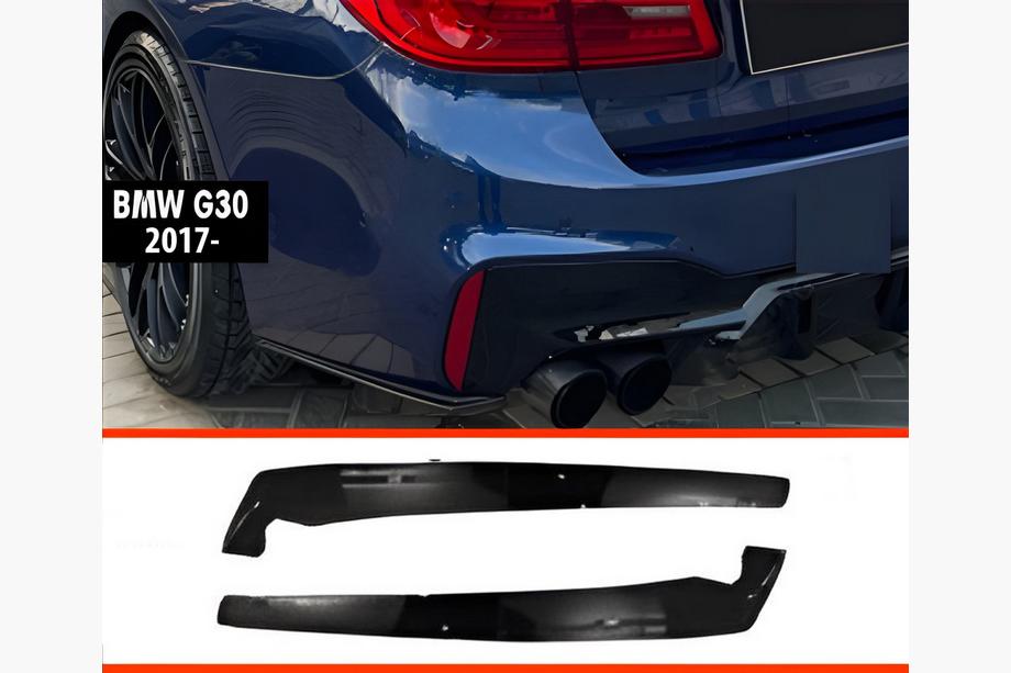 BMW 5er G30/G31 2017–2023 DPT Heck-FLAP-Aufsätze (für M-Sport/M5 F90, Schwarz Hochglanz) Foto 1