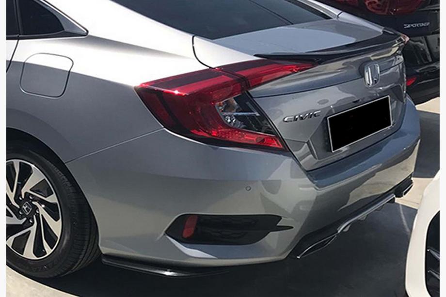Honda Civic Sedan X 2016-2021 Heck Flaps Aufsätze DPT (Schwarz Glanz) Image