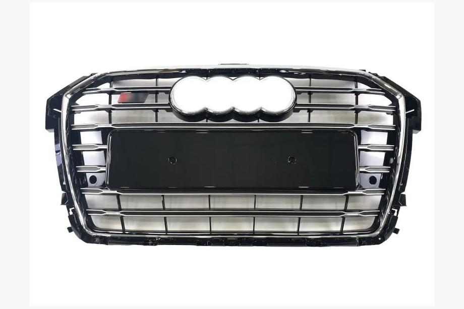 Audi A1 2010-2018 Frontgrill S-Style (2014-2018, schwarz mit Chrom) Image