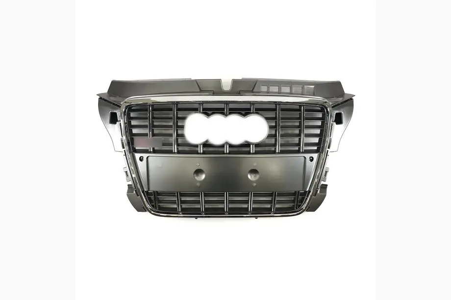 Audi A3 2003-2012 Frontgrill S-Style (2008-2012, grau mit Chrom) Image