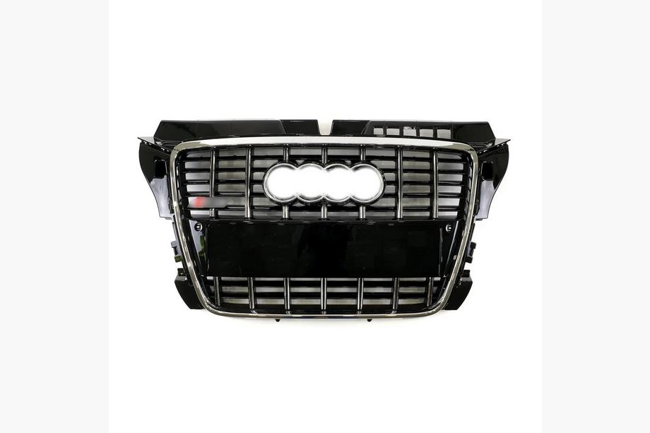 Audi A3 2003-2012 Frontgrill S-Style (2008-2012, Schwarz mit Chrom) Image