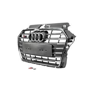 Frontgrill S-Style (2016-2020, grau mit Chrom) Audi A3 2012-2020 Foto 2