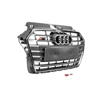 Frontgrill S-Style (2016-2020, grau mit Chrom) Audi A3 2012-2020 Foto 3