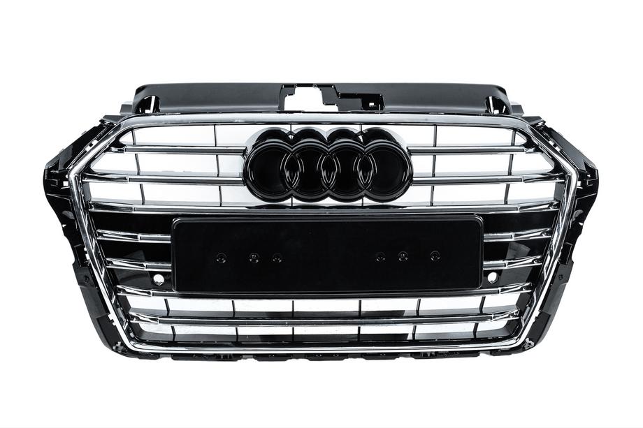 Audi A3 2012-2020 Frontgrill S-Style (2016-2020, Schwarz mit Chrom) Image