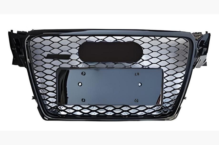 Audi A4 B8 2007-2015 Frontgrill RS-Style V-1 (2007-2011, schwarz mit Chrom) Image