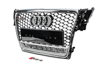 Audi A4 B8 2007-2015 Frontgrill mit Quattro Schriftzug RS-Style (2007-2011, schwarz) Foto 2