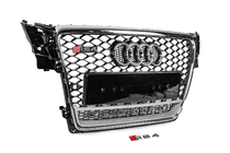 Audi A4 B8 2007-2015 Frontgrill mit Quattro Schriftzug RS-Style (2007-2011, schwarz) Foto 3