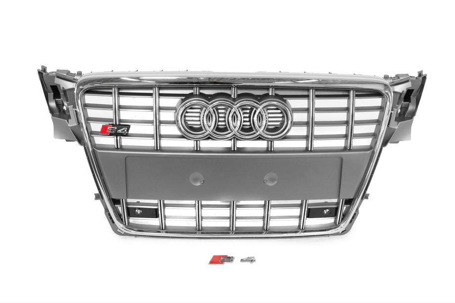 Audi A4 B8 2007-2015 Frontgrill RS-Style (2007-2011, grau mit Chrom) Image