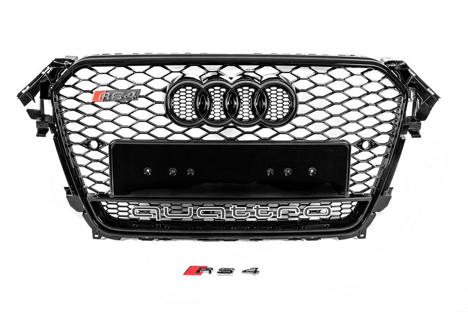 Audi A4 B8 2007-2015 Frontgrill RS-Style schwarz mit Quattro Schriftzug (2012-2015) Image