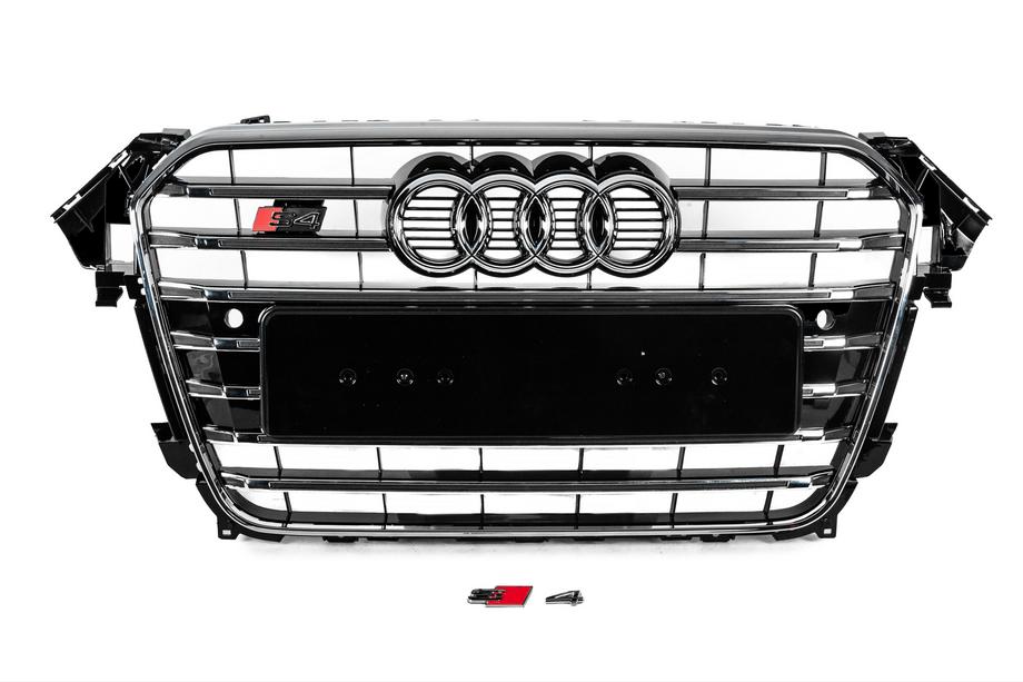 Audi A4 B8 2007-2015 Frontgrill S-Style (2012-2015, schwarz mit Chrom) Image