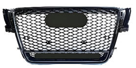 Audi A5 2007-2015 Frontgrill RS-Style mit Quattro Schriftzug (2007-2011, schwarz) Foto 1